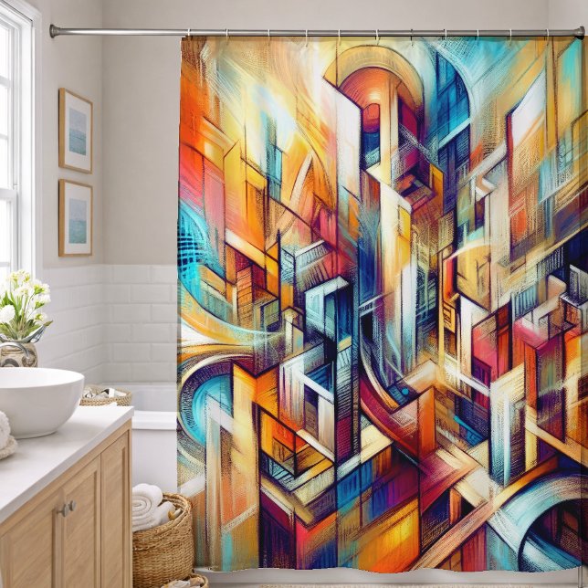 Pastel Drawing Intricate Abstract Design Shower Curtain (Creator Uploaded)