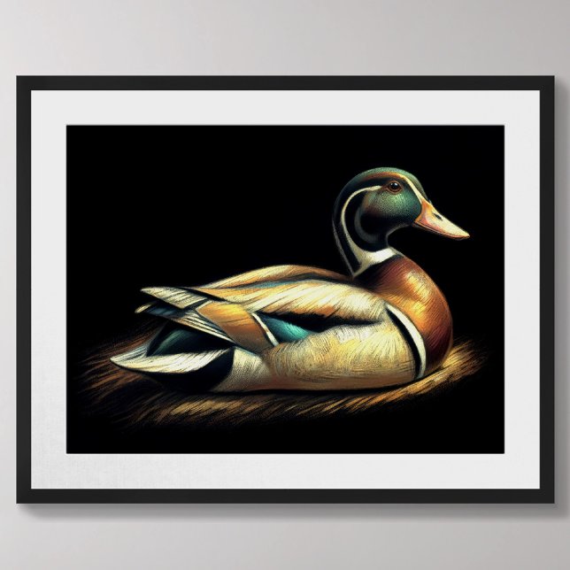 Pastel Drawing Mallard Duck Decoy Poster (Creator Uploaded)