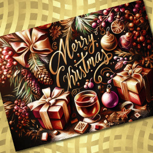 Pastel Drawing of Christmas Whimsical Card