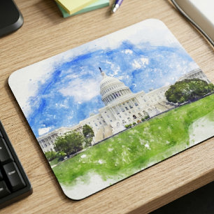 Pastel Drawing of the United States Capitol Mouse Pad