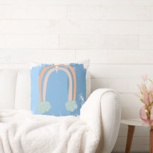 Pastel Dream blue abstract Throw Pillow