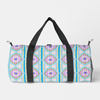 Pastel Dream Boho Geometric Kaleidoscope Duffle Bag