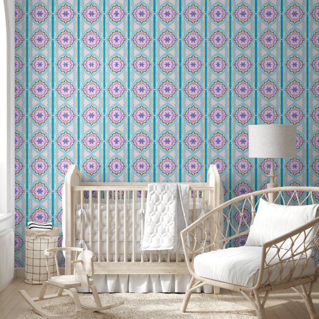 Pastel Dream Boho Geometric Kaleidoscope Wallpaper (Kids)