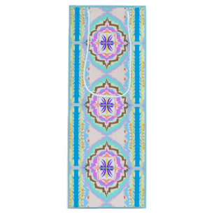 Pastel Dream Boho Geometric Kaleidoscope Wine Gift Bag