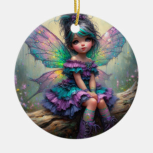 Pastel Dream Fairy Ceramic Ornament
