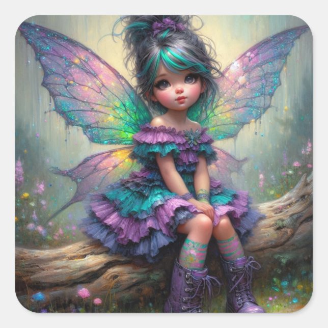 Pastel Dream Fairy Square Sticker (Front)