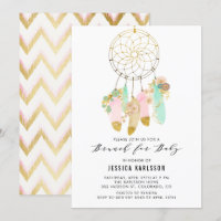 Pastel Dreamcatcher Gold Foil Baby Shower Brunch