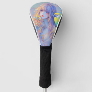 Pastel Dreamy Pet Parrot Pirate Anime Girl Golf Head Cover