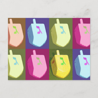 Pastel Dreidel Hanukkah Postcards