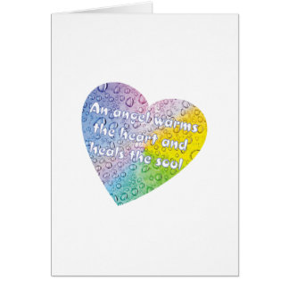 Pastel Droplets Angel Heart Card