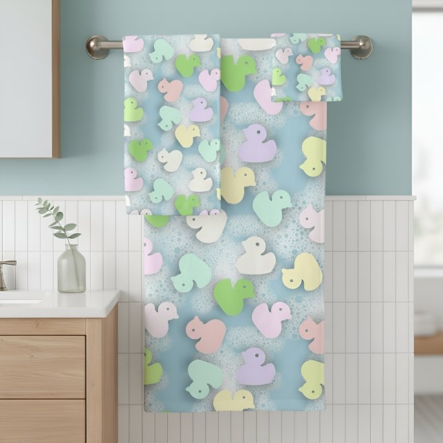 Pastel Ducks- Milky Bath  Bath Towel Set (Creator Uploaded)