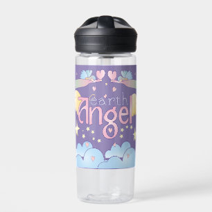Pastel Earth Angel Water Bottle – Stars & Wings
