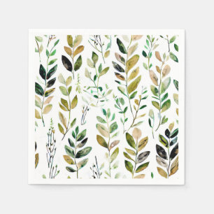 Pastel earth tone leaves napkin