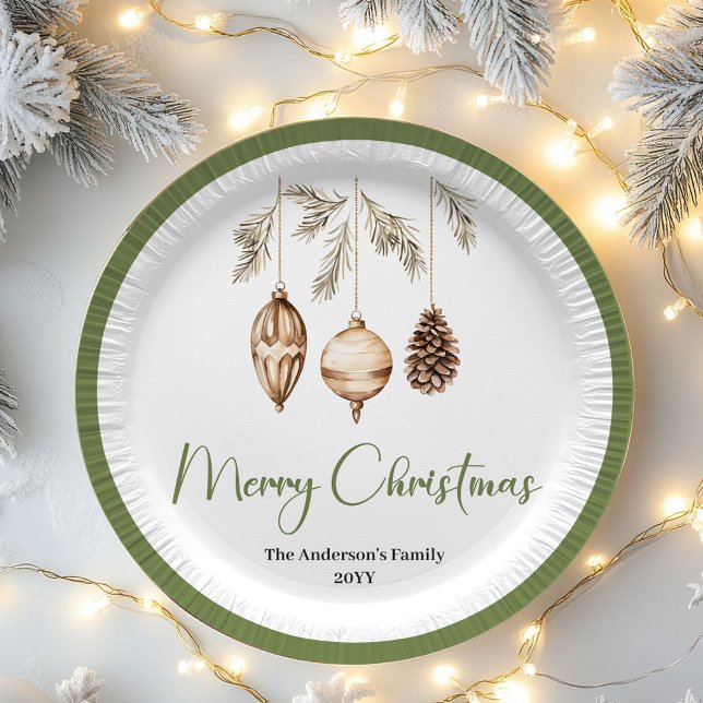 Pastel Earthy Christmas Personalized Family Plates (Pastel Earthy Christmas Personalized Family Plates)