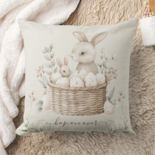 Pastel Easter Brunch & Egg Hunt Bunny Basket Eggs Cushion