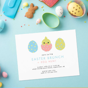 Pastel Easter Brunch Egg Hunt Cute Invitation Postcard