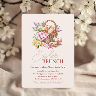 Pastel Easter Brunch Picnic Invitation   Basket & 