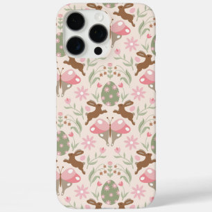 Pastel Easter Bunny and Flower Pattern iPhone 16 Pro Max Case