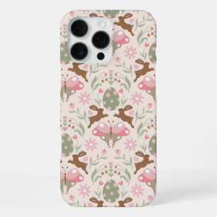 Pastel Easter Bunny and Flower Pattern iPhone 16 Pro Max Case