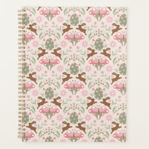 Pastel Easter Bunny and Flower Pattern  Planner