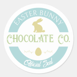 Pastel Easter Bunny Chocolate Company Classic Round Sticker