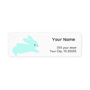Pastel Easter Bunny in the Grass Graphic Return Address Label