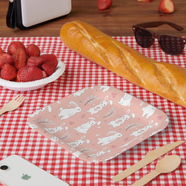 Pastel Easter Bunny Party Plate (Picnic)