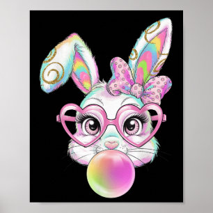 Pastel Easter Bunny Rabbit Sungles Bubble Gum Pink Poster