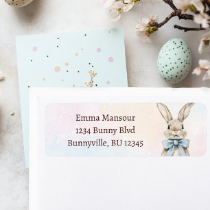 Pastel Easter Bunny Return Address Label