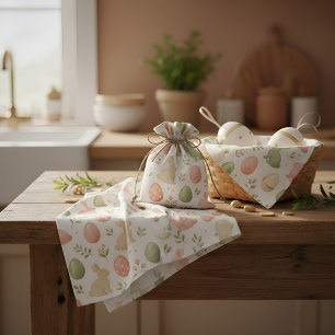 Pastel Easter Bunny Watercolor Pattern Fabric