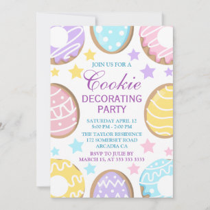 Pastel Easter Cookie Decorating Design Invitation