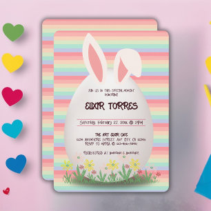 Pastel Easter Egg Bunny Baby Shower Invitation