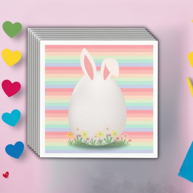 Pastel Easter Egg Bunny Baby Shower Napkin (Creator Uploaded)
