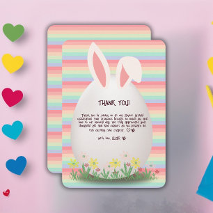 Pastel Easter Egg Bunny Baby Shower Thank You Card