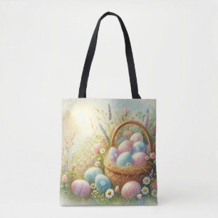 Pastel Easter Egg Hunt Tote Bag