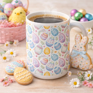 Pastel Easter Egg Pattern Coffee Mug