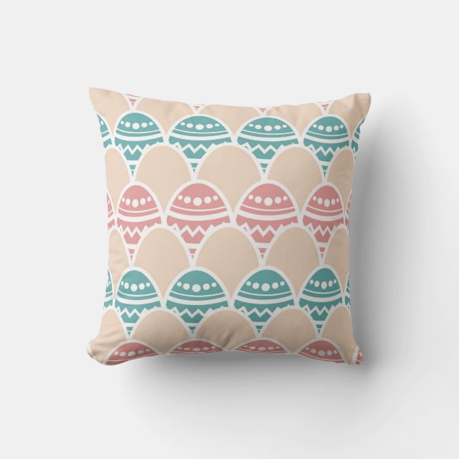 Pastel Easter Egg Pattern Cushion (Front)
