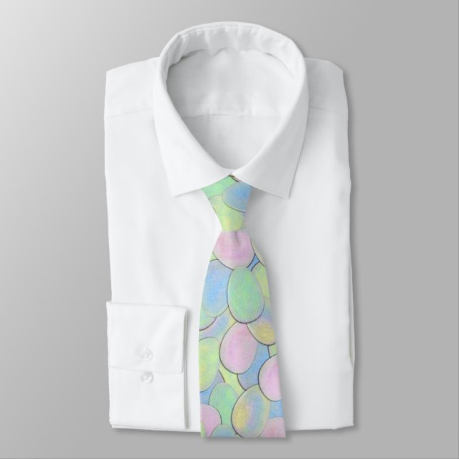Pastel Easter Egg Pattern Tie (Tied)