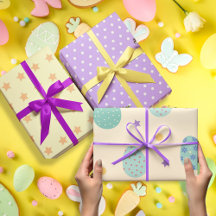 Pastel Easter Egg Purple, Yellow & Cream