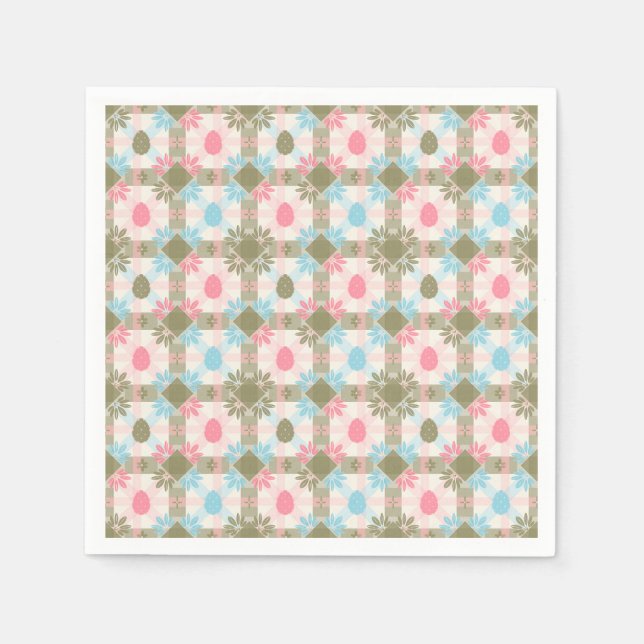 Pastel Easter Egg Seamless Pattern Napkin (Front)