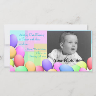 Pastel Easter Eggs Baby Announcement