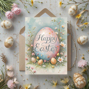Pastel Easter Eggs Blessings  Card