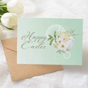 Pastel Easter Eggs Floral Christian Happy Easter Card
