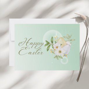 Pastel Easter Eggs Floral Christian Happy Easter Card