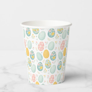 Pastel Easter Eggs Floral Pattern - Cute Spring Paper Cups