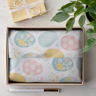 Pastel Easter Eggs Floral Pattern - Cute Spring  Tissue Paper