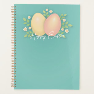 Pastel easter eggs floral spring holiday planner