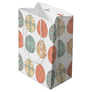 Pastel Easter Gift Bag with Floral Egg Pattern – S