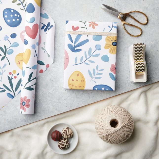 Pastel Easter Large Print – 30" x 6' Roll Wrapping Paper (Crafts)