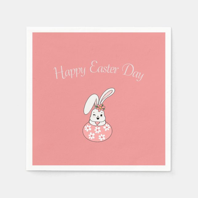  Pastel Easter Paper Napkins - Personalised (Front)